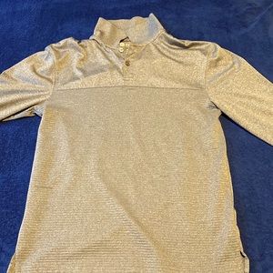 Grey Collared Long Sleeve Athletic Polo